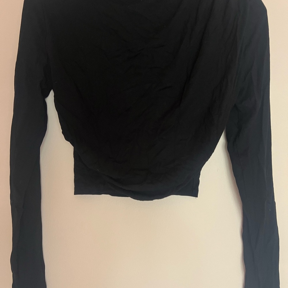 Black Long Sleeve Women's crop Top